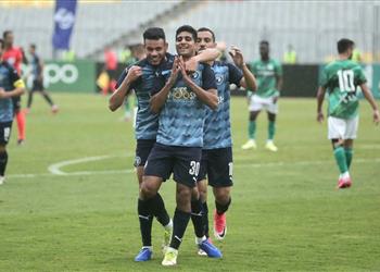 بالفيديو تسديدة صاروخية إبراهيم عادل يتقدم لـ بيراميدز بالهدف الأول أمام المصري