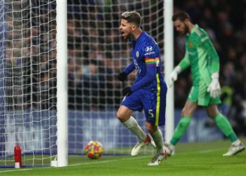 فيديو ضربة جزاء جورجينيو يسجل هدف تعادل تشيلسي أمام مانشستر يونايتد