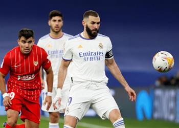 بنزيما يحطم رقم هنري القياسي بعد هدفه في مباراة ريال مدريد وإشبيلية