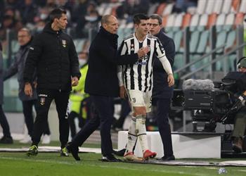مشادة عنيفة بين موراتا وأليجري بعد استبداله في مباراة يوفنتوس وجنوى