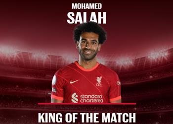 محمد صلاح رجل مباراة ليفربول وأستون فيلا