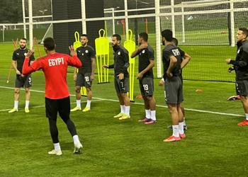 عدا لاعب وحيد منتخب مصر كامل العدد في المران الأخير استعداد ا لـ تونس