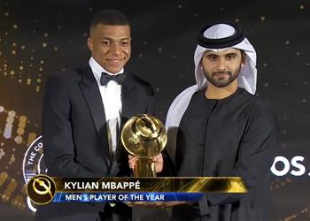 جلوب سوكر مبابي يتفوق على محمد صلاح وميسي ويفوز بجائزة أفضل لاعب في العالم