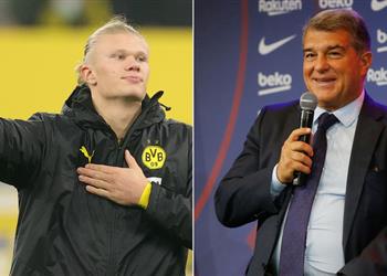 لابورتا لـ إدارة برشلونة سأوقع مع هالاند في الصيف ويتسلح بـ النجم الأول