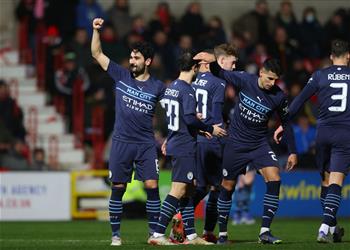 فيديو في غياب جوارديولا مانشستر سيتي يعبر سويندون تاون برباعية بكأس الاتحاد