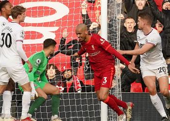 فيديو فابينيو يسجل هدف ليفربول الأول أمام برينتفورد