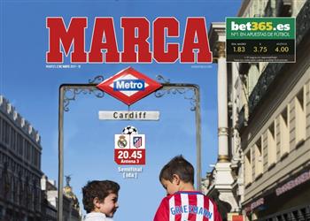 شامبيونز غلاف ماركا الإسبانية قبل صراع قطبي مدريد الطريق إلى كارديف