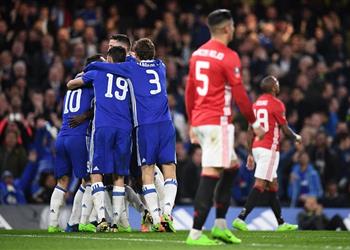 كأس_الاتحاد_الإنجليزي تشيلسي يقصي مانشستر يونايتد بقذيفة كانتي وجماهيره تعاير مورينيو