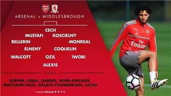 م حترفين النني يعود للتشكيل الأساسي لآرسنال في مواجهة ميدلزبره