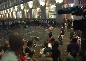 نهائي_كارديف فيديو انفجار وهمي يتسبب في حالة ذعر لجماهير يوفنتوس بمدينة تورينو