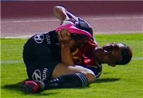 بالفيديو إصابة خطيرة للاعب طلائع الجيش