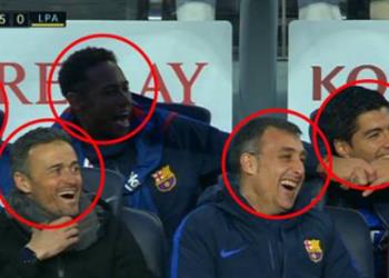 فيديو كيف كان رد فعل إنريكي وبدلاء برشلونة بعد هدف فيدال