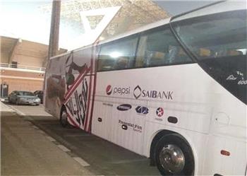 بالصور تحرك حافلة الزمالك لاستاد لوكاس موريبي وسط تعزيزات أمنية