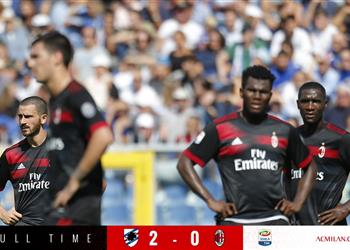 بالفيديو ميلان يتعثر ويسقط تحت أقدام سامبدوريا بثنائية