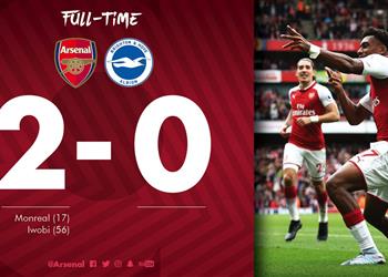 بمشاركة البديل محمد النني آرسنال يهز شباك برايتون بثنائية