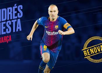 رسمي ا إنييستا يجدد عقده مع برشلونة مدى الحياة