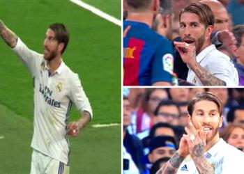 الكلاسيكو ماركا الإسبانية راموس تعمد الاستهزاء بـ بيكيه بعد حصوله على بطاقة حمراء