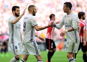 نتئاج_الليجا قدمي بنزيما وكاسميرو تحافظان لريال مدريد على الصدارة بثنائية في بيلباو