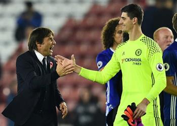 كونتي يثير التكهنات حول بقاء كورتوا وريال مدريد يترقب