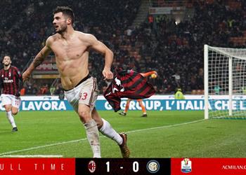 بالفيديو ميلان يتأهل لنصف نهائي كأس إيطاليا على حساب إنتر ميلان