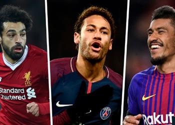 محمد صلاح ونيمار يتصدران قائمة الصفقات الأقوى في 2017