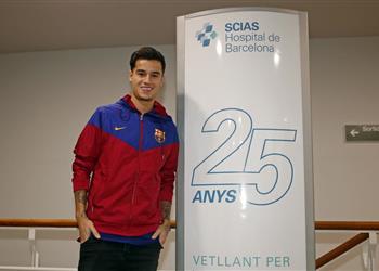 كوتينيو يخضع للكشف الطبي في برشلونة
