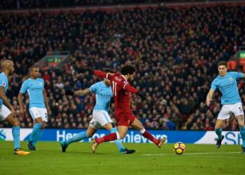 فيديو محمد صلاح يسجل هدف خرافي لليفربول بشباك مانشستر سيتي