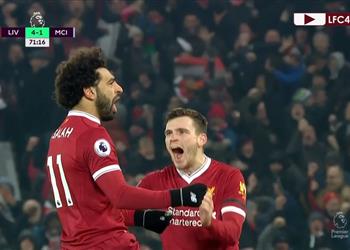 فيديو محمد صلاح يسجل وليفربول يثأر برباعية من مانشستر سيتي