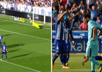 بالفيديو ميسي ي هدر ركلة جزاء أمام ألافيس بالليجا