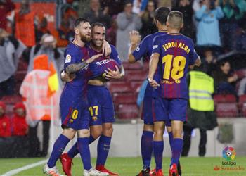 بالفيديو ألكاسير يقود برشلونة لعبور إشبيلية بثنائية