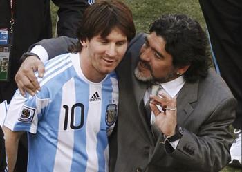 مارادونا ميسي لا يحتاج كأس العالم وأتمنى اللعب بجانبه