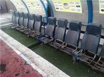 بالصور فضيحة دكة بدلاء استاد الاسكندرية بدون مقاعد