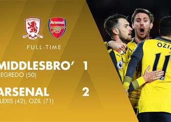 م حترفين آرسنال يعبر ميدلزبره بصعوبة في غياب النني