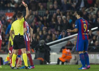 عقوبات رسمي ا رفض استئناف برشلونة وإيقاف سواريز لمباراتين بسبب تقرير الحكم