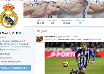 سوشيال_بطولات حساب ريال مدريد على تويتر يلمح لحسم صفقة ثيو