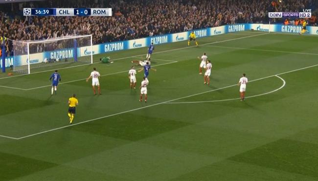 هدف هازارد في مرمي روما دوري ابطال اوروبا