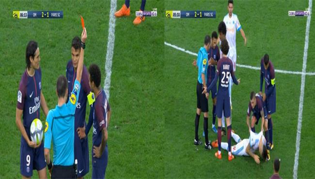 نيمار يكرر ما فعله مع برشلونة ويتسبب في لقطة مثيره للجدل امام ومارسيليا