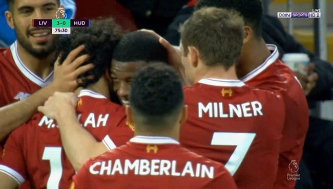 هدف ليفربول الثالث في مرمي هدرسفيلد اسيست محمد صلاح