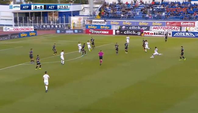 عمرو ورده يصنع هدف فوز أتروميتوس الصاروخى على أستيراس بالدورى اليوناني