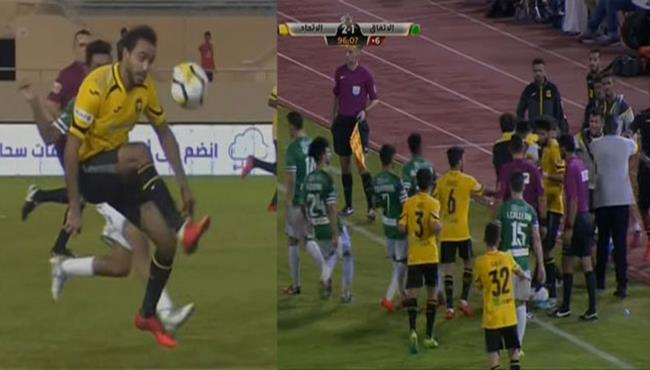 مهاراة كهربا الرائعة تتسبب فى مشادة بين لاعبى الاتحاد والاتفاق