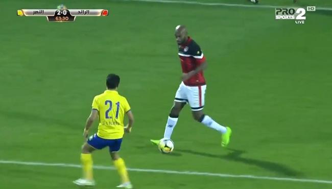 العارضة تمنع شيكابالا من تسجيل هدف عالمي امام النصر ورد فعل فارس عوض