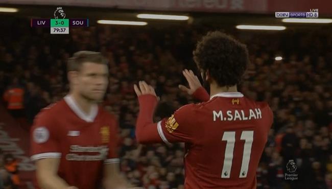رد فعل جماهير ليفربول ويورجين كلوب لحظة تبديل محمد صلاح امام ساوثهامبتون