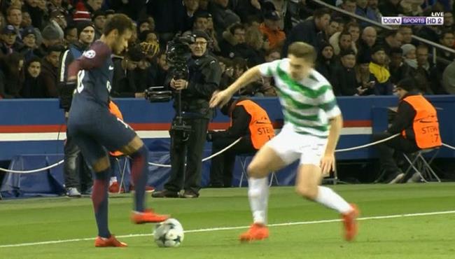 بهدلة نيمار للاعب سلتيك في دوري ابطال اوروبا