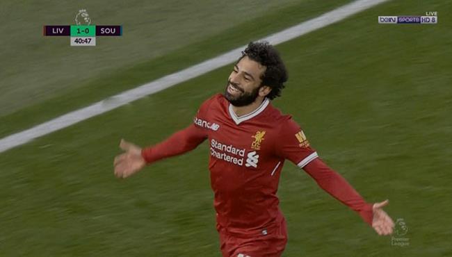 هدف محمد صلاح الثاني في مرمى ساوثهامبتون اسيست كوتينيو