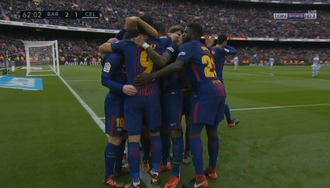 هدف برشلونة الثانى فى مرمى سيلتا فيجو بتعليق حفيظ دراجى