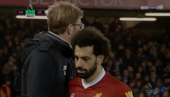 جماهير ليفربول تنتفض لحظه تبديل محمد صلاح امام ليستر سيتى