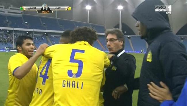 صاروخية حسام غالي تتسبب في هدف لـ النصر امام الاهلي السعودي