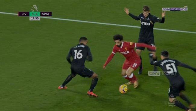 ملخص لمسات محمد صلاح فى مباراة ليفربول وسوانزى سيتى