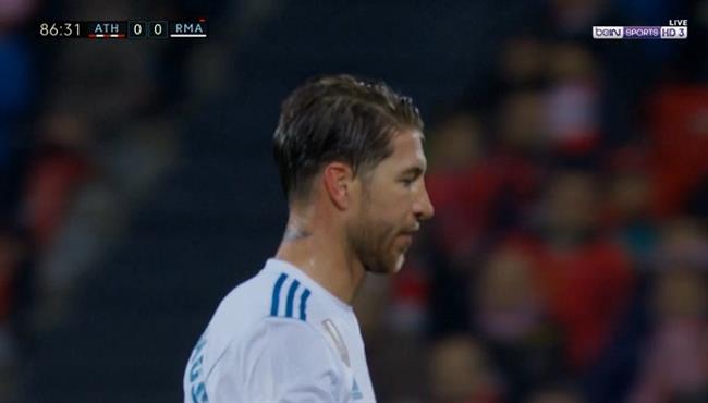 طرد راموس في مباراة ريال مدريد و اتليتك بيلباو