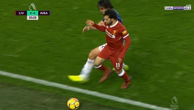 صلاح يفشل في المرور من حجازي في مباراة ليفربول ووست بروميتش